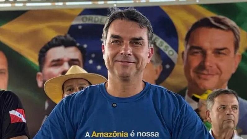 O pré-candidato Flávio Bolsonaro em Belém. (Foto: Divulgação / campanha FB)