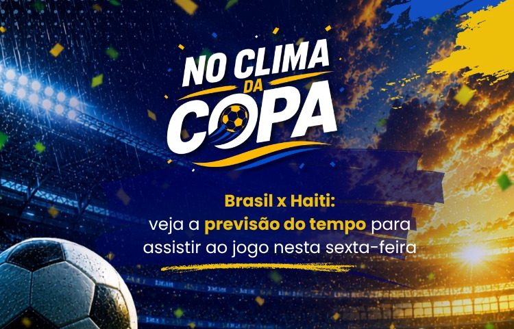 Brasil enfrenta o Haiti nesta sexta, às 21h30. Veja a previsão do tempo para o jogo, com chuva no Sul, MS e parte do Nordeste.