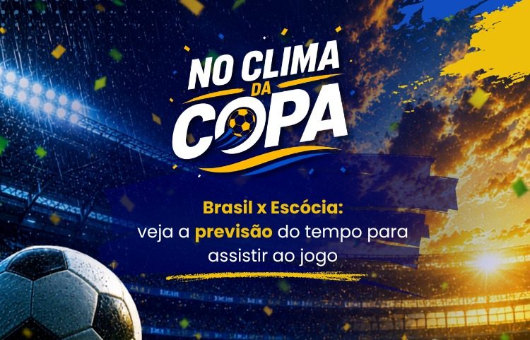 Brasil enfrenta a Escócia nesta quarta, às 19h. Veja a previsão do tempo para o jogo, com frio no Sul e chuva em SP, RJ e Nordeste.
