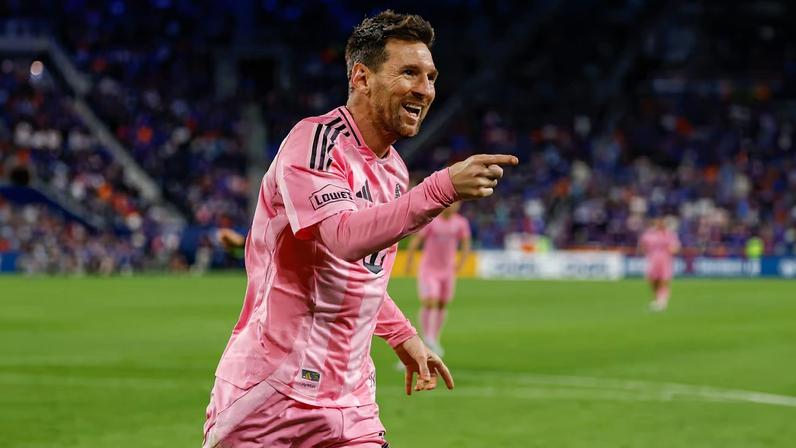 Leo Messi, futbolista del Inter Miami, celebra un gol el pasado 13 de mayo en un partido ante el Cincinnati.