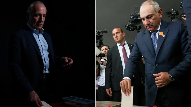 Pashinián (izquierda) y Kocharyan, en imágenes de archivo