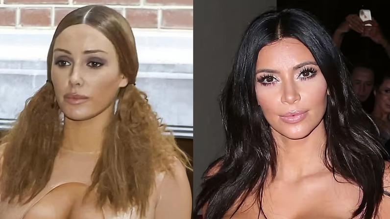 Bianca Censori e Kim Kardashian com looks de látex — Foto: The Grosby Group e Getty Images