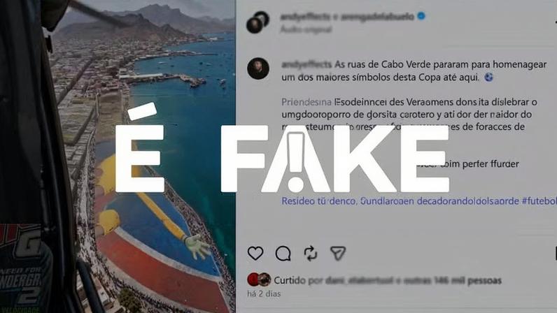 Vídeo falso mostra pintura gigante de goleiro Vozinha em Cabo Verde feita com IA