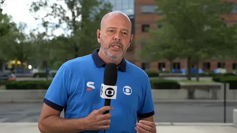 Alex Escobar apresentou sintomas de mal estar durante reportagem ao vivo (Foto: Reprodução)