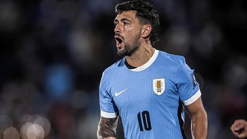 Arrascaeta, do Flamengo, durante partida do Uruguai (Foto: Divulgação/Uruguai)