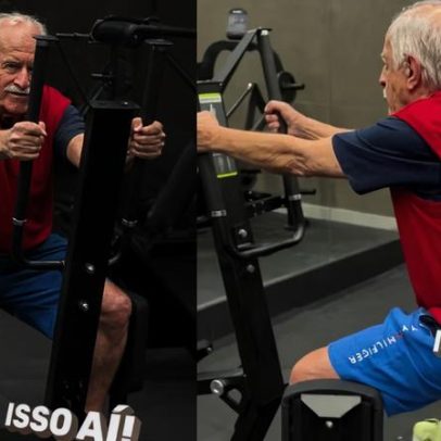 Aos 93, Ary Fontoura faz treino na academia no feriado e posta vídeo