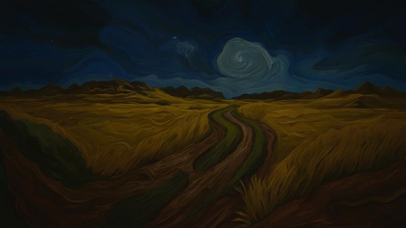 Os campos de trigo de Van Gogh sob céus turbulentos
