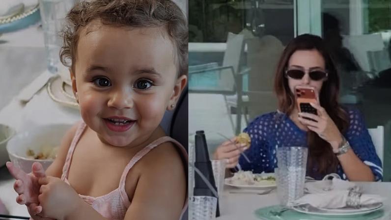 Bruna Biancardi e as filhas curtem dia de churrasco e piscina nos EUA — Foto: Reprodução/Instagram