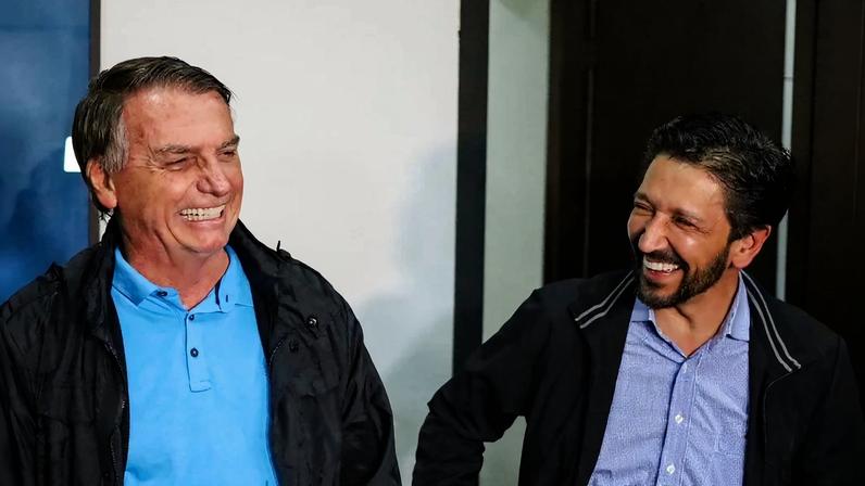 O prefeito de São Paulo, Ricardo Nunes (MDB), e o ex-presidente Jair Bolsonaro (PL). Foto: Reprodução/Redes Sociais