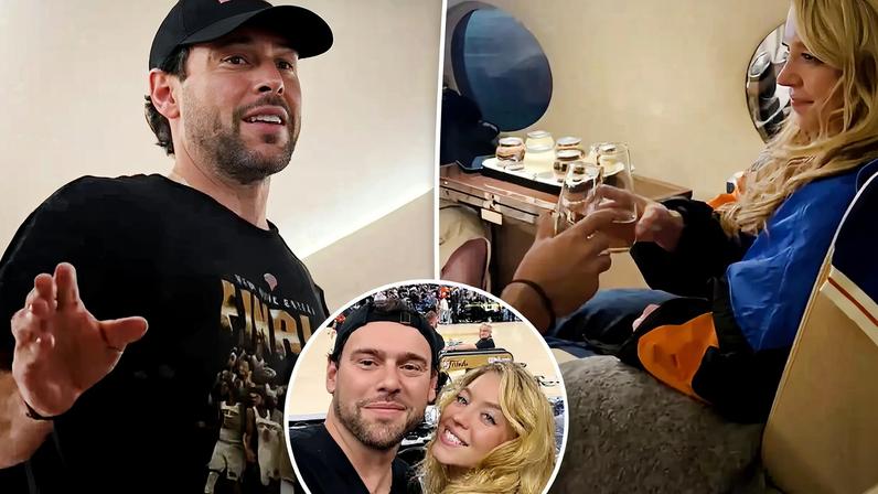 Scooter Braun shared his “love” for Sydney Sweeney in a toast celebrating the New York Knicks win early Sunday morning.