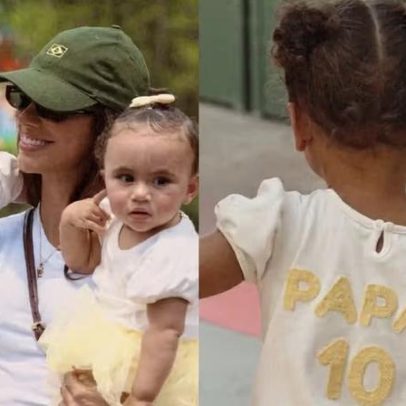 Filhas de Neymar visitam Disney com uniformes antes da estreia da seleção
