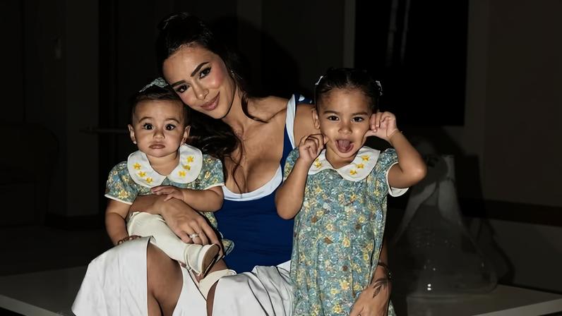 Bruna Biancardi com Mavie e Mel — Foto: Reprodução/Instagram