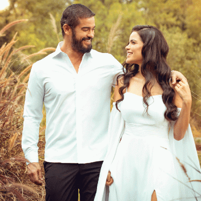 Casamento de Sidney Sampaio tem rosas da Colômbia e dois vestidos