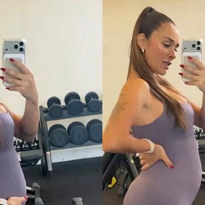 Grávida Tainá Militão posa na academia e relata mudanças no corpo