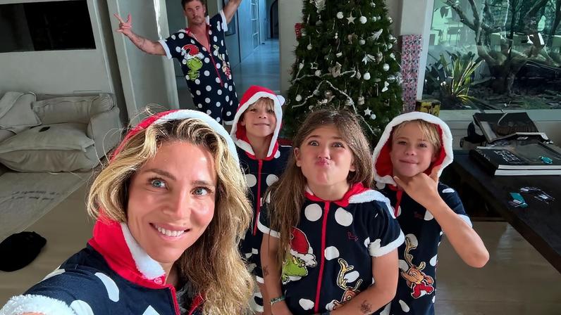 Chris Hemsworth (seen above with his wife and kids) revealed the relatable reason he and his family couldn’t board their international flight.