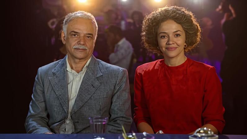 Angelo Antonio, Aline Borges e Mosquito nos bastidores de 'Deixa a Vida Me Levar', filme sobre Zeca Pagodinho — Foto: Lucas Ramos/Brazil News