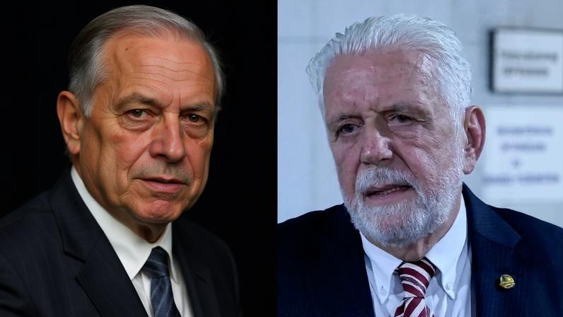 Augusto Lima, ex-dono do Banco Pleno e ex-gestor do Master, e o senador Jaques Wagner — Foto: Vanner Casaes/Agência Alba e Carlos Moura/Agência Senado