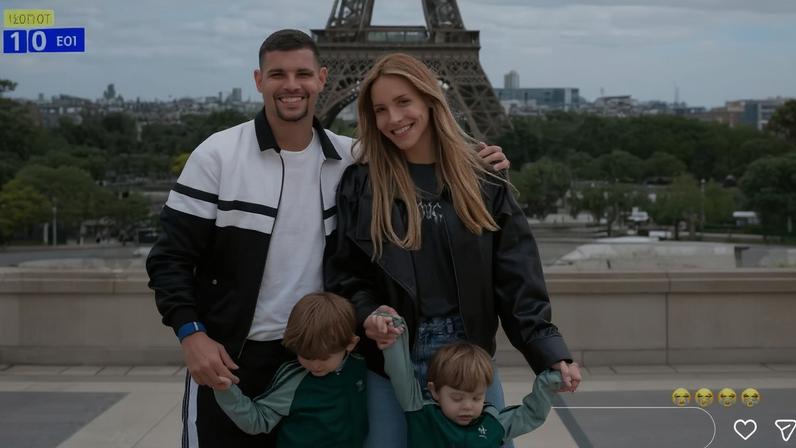 Esposa de Bruno Guimarães celebra gol do marido no amistoso do Brasil contra o Egito — Foto: Reprodução/Instagram
