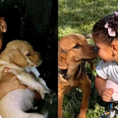Bruna Biancardi compartilha foto de Mavie com cachorro e emociona ao ver que cresceram