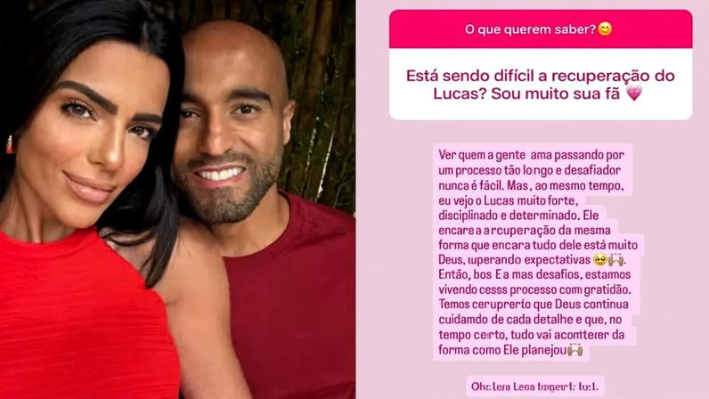Esposa de Lucas Moura detalha recuperação do jogador e supera expectativas