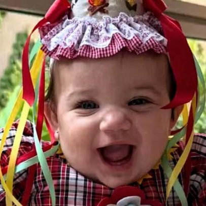 Zuza, filha de Rafa Kalimann e Nattan, curte seu primeiro São João