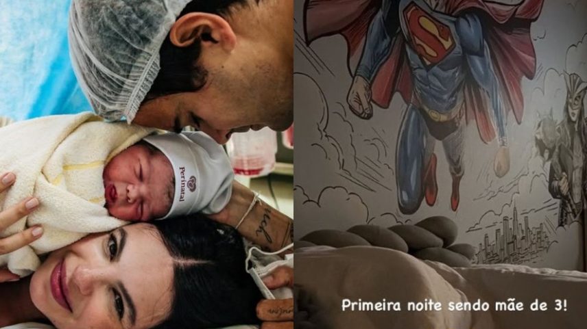 Sthefany Brito relata desafio na primeira noite como mãe de três filhos — Foto: Reprodução/Instagram