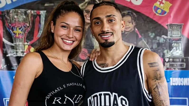 Raphinha e Nathália Rodrigues — Foto: Reprodução/Instagram