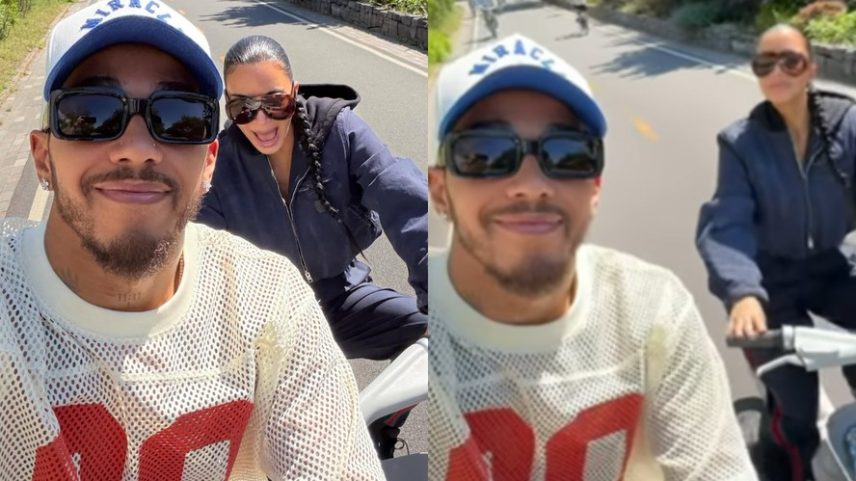 Kim Kardashian e Lewis Hamilton — Foto: Reprodução/Instagram