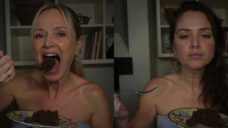 Eliana cria bolo de chocolate crocante que lembra brownie