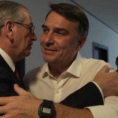 Flávio Bolsonaro se reúne com Eduardo Cunha em Belo Horizonte