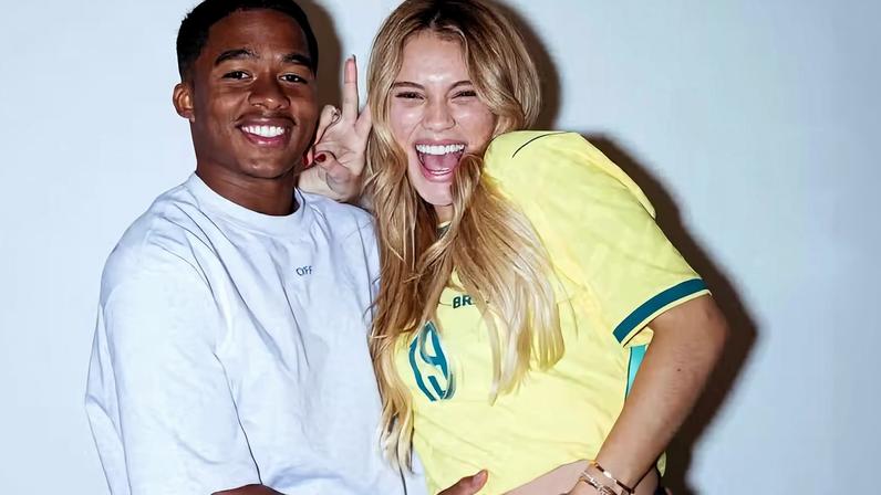 Endrick vira "camisa 10" da seleção na comemoração do gol — Foto: Reprodução