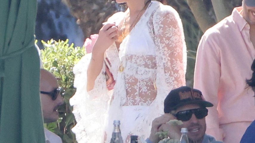 Dua Lipa glowed while continuing her wedding celebrations in Italy on Sunday.
