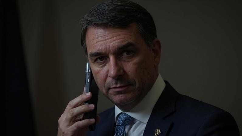 Nunes Marques e Flávio Bolsonaro — Foto: Reprodução TV Globo/Adriano Machado