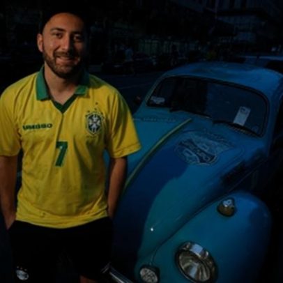 Gremista viaja em Fusca por 14 Países para ver a Seleção Brasileira nos EUA