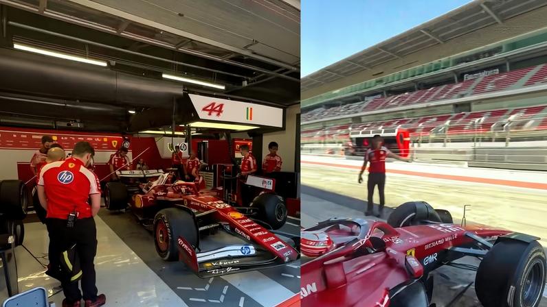 Rafael Câmara guia SF-25 da Ferrari em Barcelona — Foto: Reprodução/redes sociais
