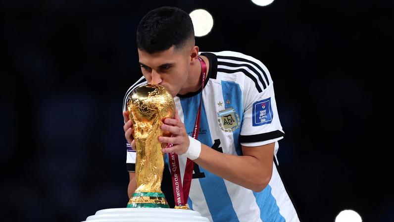 Exequiel Palacios, campeão do mundo com a Argentina — Foto: Marc Atkins/Getty Images