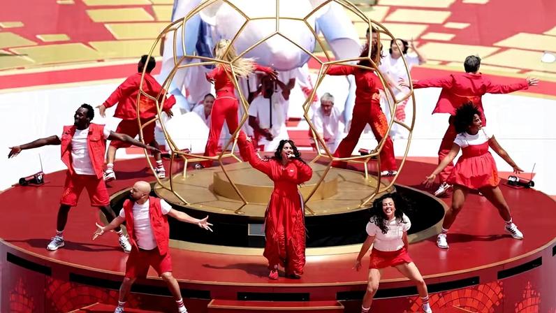 Alessia Cara na abertura da Copa do Mundo 2026 no Canadá — Foto: Ezra Shawn/Fifa/Getty Images