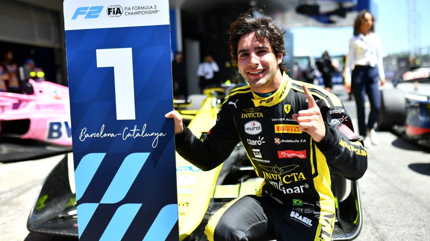 Rafael Câmara vence corrida da F2 em Barcelona — Foto: James Sutton - Formula 1/Formula 1 via Getty Images