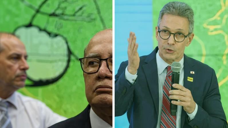 O ministro do STF Gilmar Mendes e o ex-governador de Minas Gerais, Romeu Zema - Marcelo Camargo/Agência Brasil