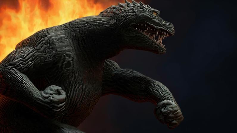 Godzilla smashes mech Godzilla.