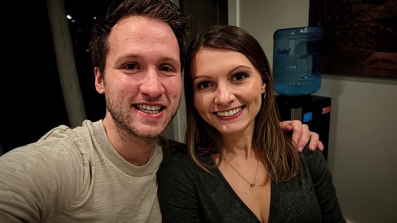 YouTube star Jesse Ridgway with his wife.