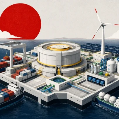 China planeja transportar cargas com ilha flutuante movida a energia nuclear