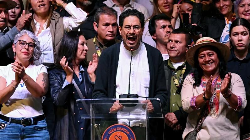 O candidato governista Ivan Cepeda, da Colômbia. Foto: Raul Arboleda/AFP