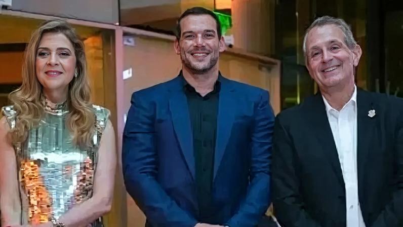 Leila Pereira, Samir Xaud (presidente da CBF) e Bap (Foto: Divulgação)