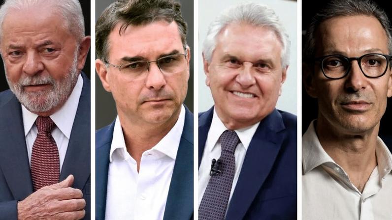 Lula, Flávio Bolsonaro, Ronaldo Caiado e Romeu Zema
