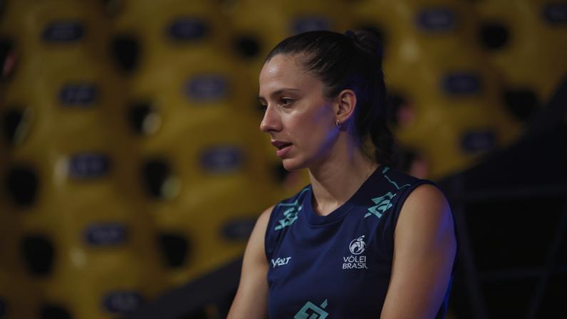 Macris em treino da Seleção para a VNL (Foto: Divulgação/ CBV)