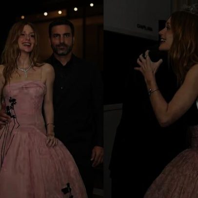 Marina Ruy Barbosa reencontra Alexandre Nero ao lado do noivo em SP