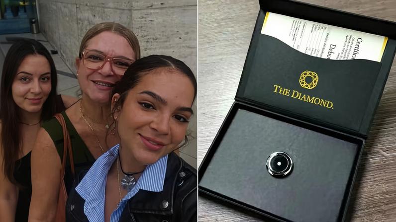 Mel Maia e a irmã ganharam diamantes feitos com as cinzas da mãe — Foto: Reprodução/Instagram