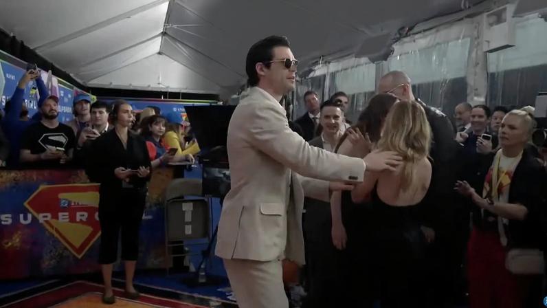 David Corenswet swooped in to defend his “Supergirl” co-star Milly Alcock at Monday’s premiere.