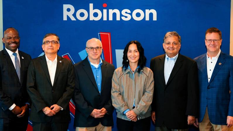 Left to right: Brian Blake, president of Georgia State University; Arun Rai, regents’ professor at GSU; Eric Klopfer, co-director of MIT RAISE; Cynthia Breazeal, director of MIT RAISE; Balasubramaniam Ramesh, regents’ professor at GSU; and Richard Phillips, dean of the J. Mack Robinson College of Business at GSU, at the recent PATH Summit.